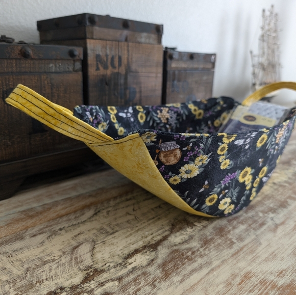 Hand Crafted Sling Basket Bin, Sunflower - Picture 3 of 5